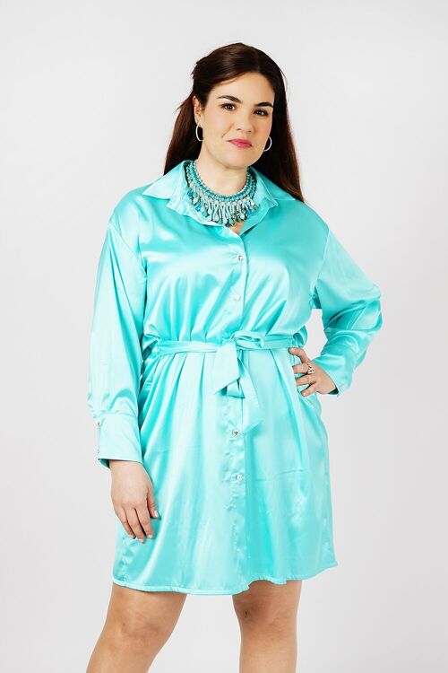 Robe chemise en satin - QLASIC AQUA