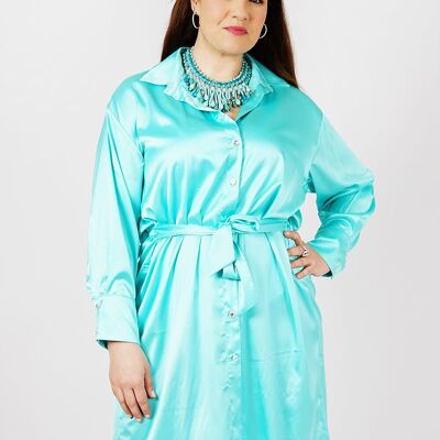 Satin shirt dress - QLASIC AQUA