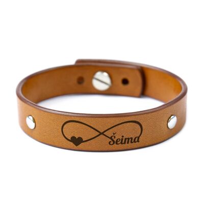 Personalized Leather Bracelet – Brown