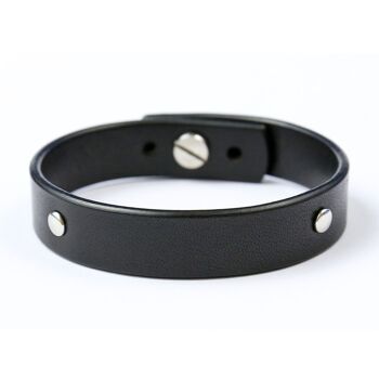 Bracelet en cuir personnalisé – Noir 4