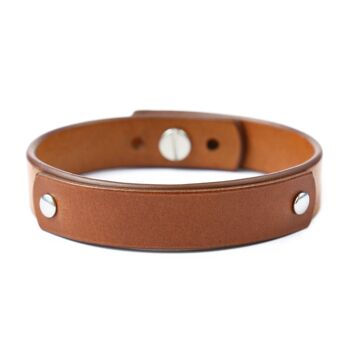 Bracelet en cuir marron personnalisé avec un détail en cuir supplémentaire 5