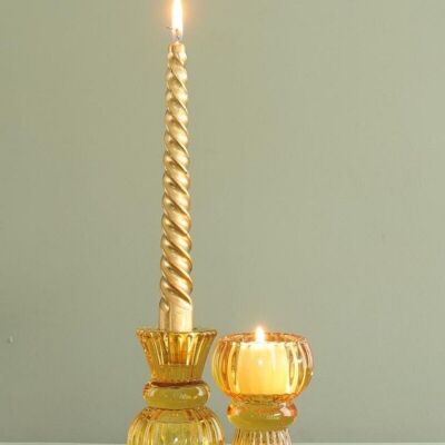 Candle Holder Nora Ø6 x h.8 cm Ocre