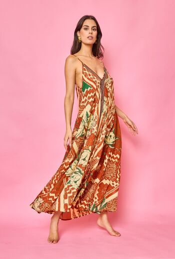 Robe longue bohème coton à bretelles 13