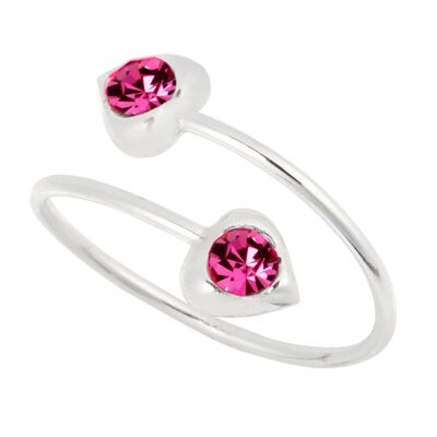 Anillo Dedo Del Pie Corazones De Cristal Rosa