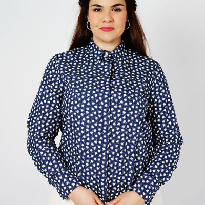 Printed fitted shirt - SOLOX BLUE