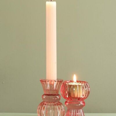 Duo Candle Holder Nora Ø6 x h.8 cm red