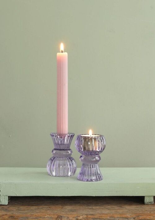 Candle Holder Nora Ø6 x h.8 cm purple