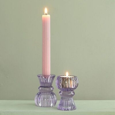 Candle Holder Nora Ø6 x h.8 cm purple