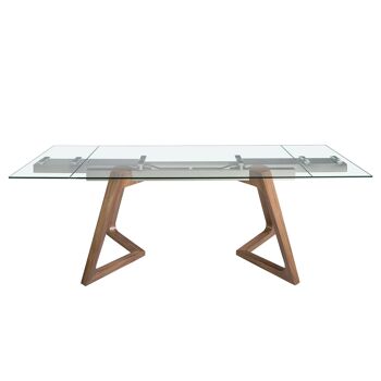 Table à manger rectangulaire extensible de design moderne avec plateau en verre trempé 1115 5