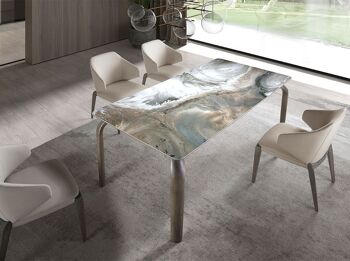 Table à manger rectangulaire en marbre porcelaine modèle 1142 5