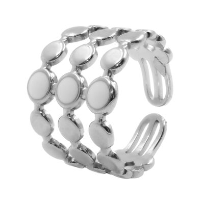 Adjustable steel ring - white email