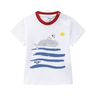 Baby Boy T-shirt Whale Grey