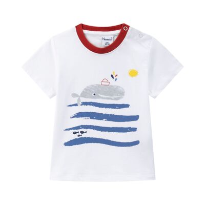 Baby-T-Shirt für Jungen, Walgrau