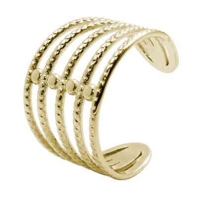 Adjustable steel ring - Gold PVD