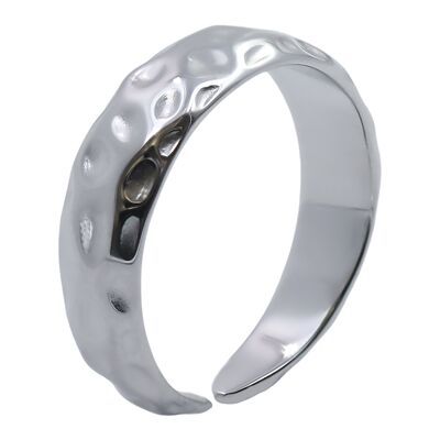 Adjustable steel ring - hammered effect