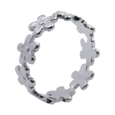 Adjustable steel ring - flower patterns