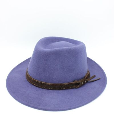 Cappello Fedora in lana impermeabile con cintura