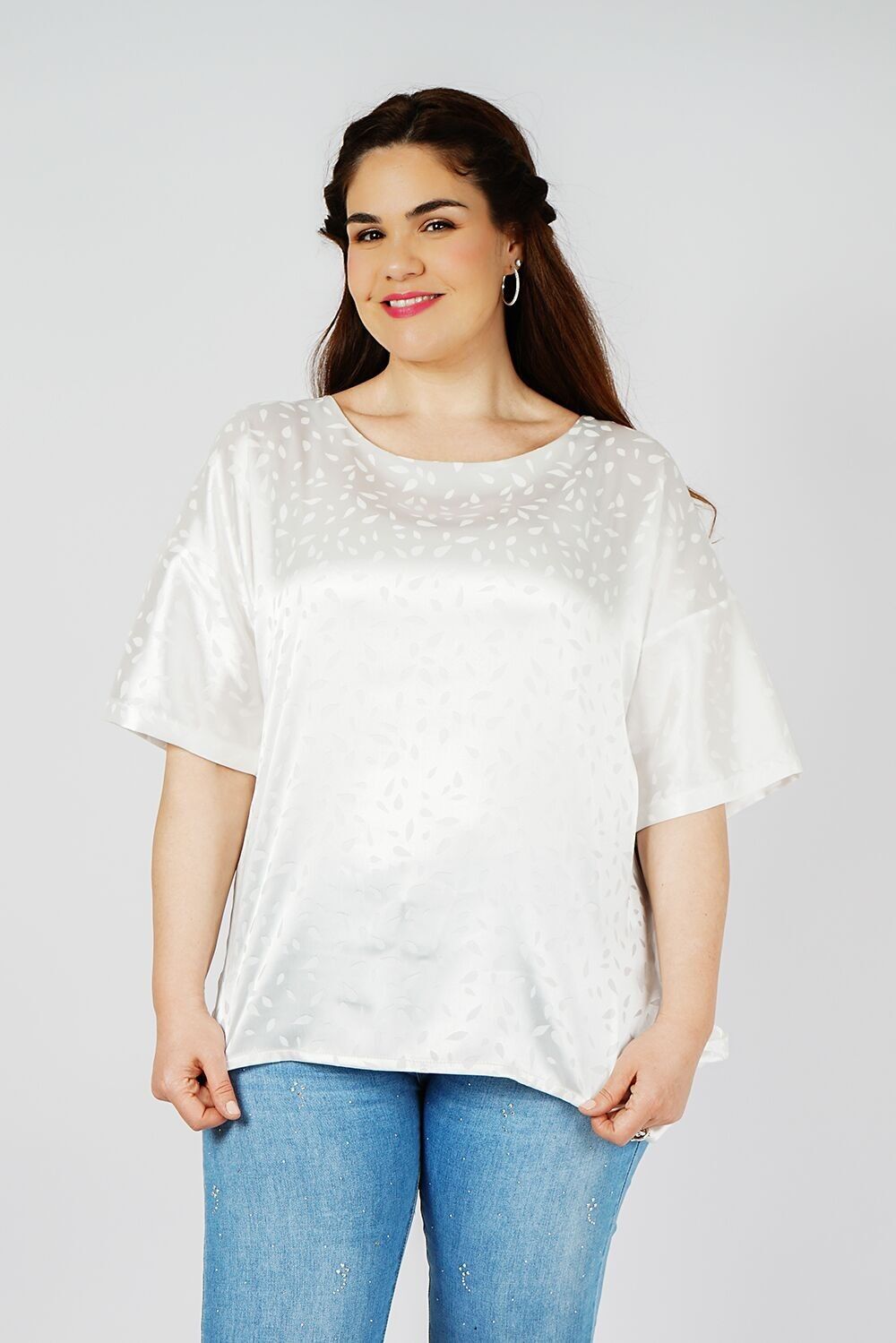 Tunique oversize en satin - TOGATA ECRU
