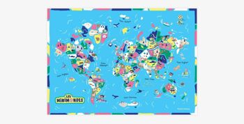 NOUVEAU ! Planisphère - Affiche déco pour chambre d'enfant - Les Mini Mondes 3