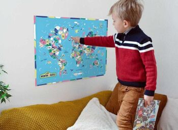 NOUVEAU ! Planisphère - Affiche déco pour chambre d'enfant - Les Mini Mondes 4