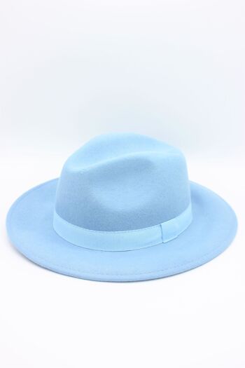 Chapeau Fedora en laine avec ruban Gros Grain 9