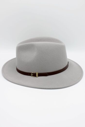 Chapeau Fedora en laine classique avec ceinture 3