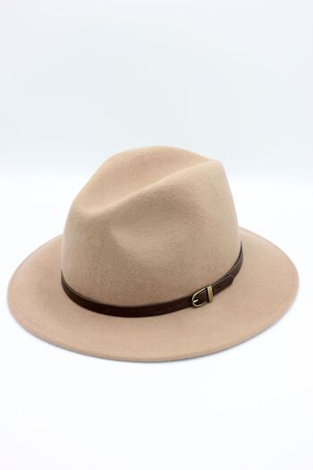 Chapeau Fedora en laine classique avec ceinture 5