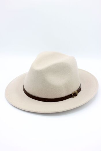 Chapeau Fedora en laine classique avec ceinture 13