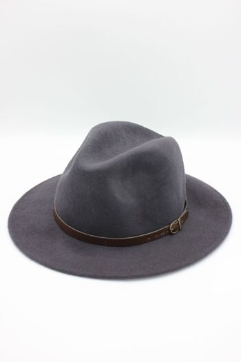 Chapeau Fedora en laine classique avec ceinture 15