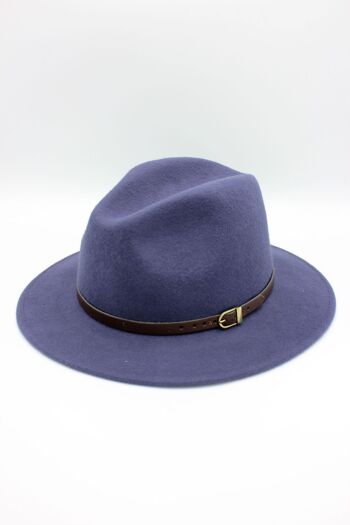 Chapeau Fedora en laine classique avec ceinture 16