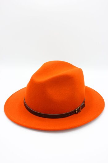 Chapeau Fedora en laine classique avec ceinture 22