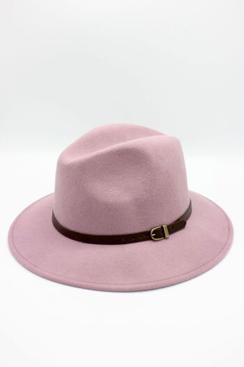 Chapeau Fedora en laine classique avec ceinture 28