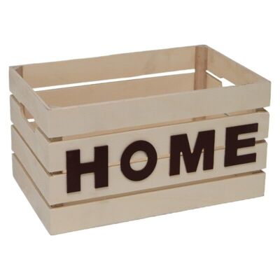 Caja de madera natural decorativa marrón para el hogar