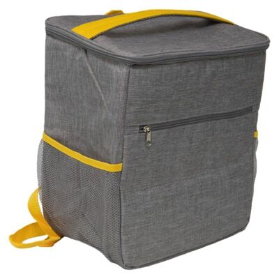 300D gray and yellow 25L insulated backpack