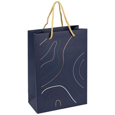 Abysse Rectangular Blue Cardboard Bag 19x9x27cm