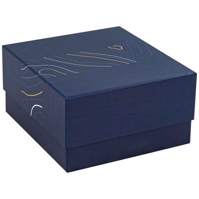 Boite Carton Carree Bleu Abysse 21x19,5x10,5 cm