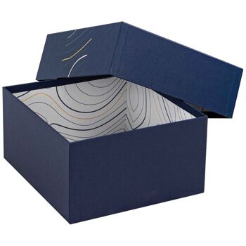 Boite Carton Carree Bleu Abysse 21x19,5x10,5 cm 3