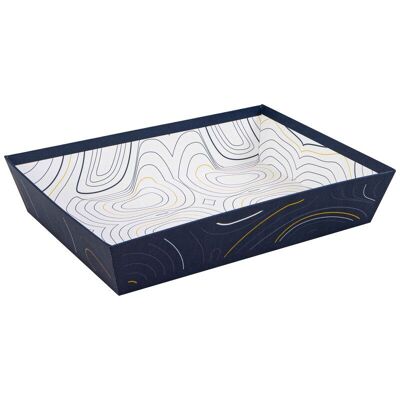 Cesta Cartón Rectangular Abismo Azul 33x20x7cm