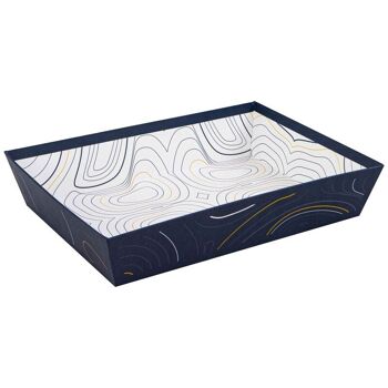 Corbeille Carton Rectangulaire Bleu Abysse 33x20x7cm 1