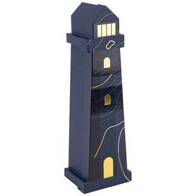 Coffret Carton Bleu Forme de phare Abysse 34,5x10,5x8,5 cm