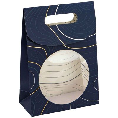 Rectangular Cardboard Gift Bag Abyss Blue 19x9x27 cm