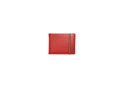 Portefeuille-portemonnaie Rouge Corail avec élastique