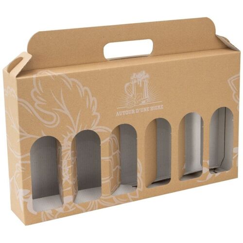 Coffret carton kraft pour 6 bouteilles de bieres