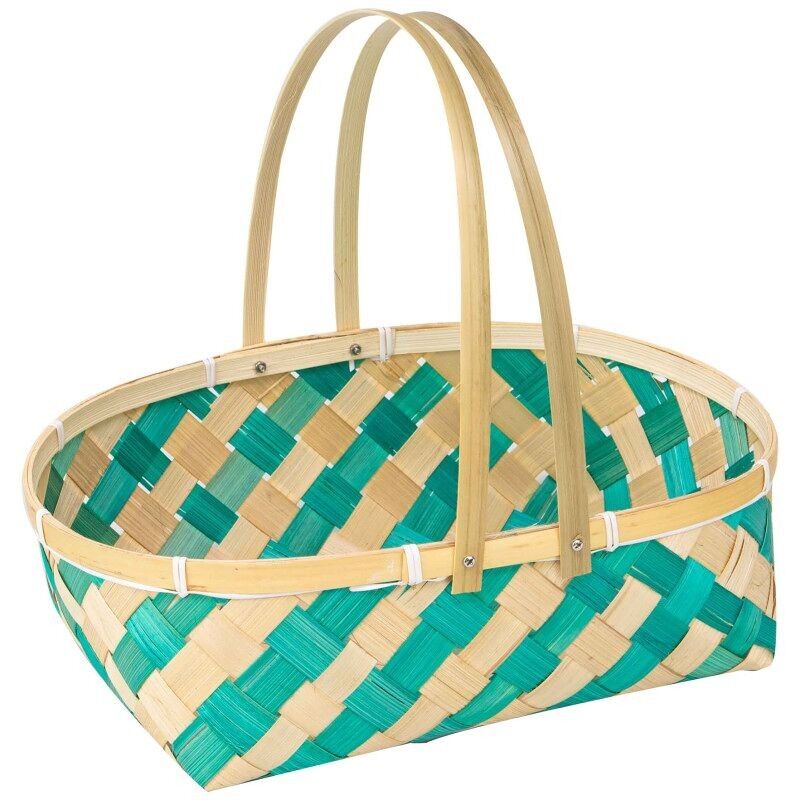 Verde Green Oval Bamboo Basket 35x25x10 cm