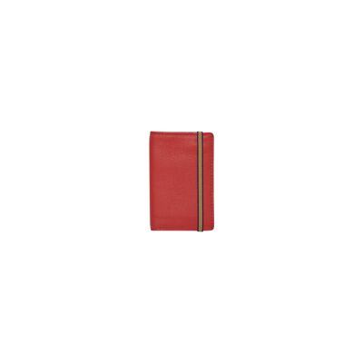 Coral Red card holder with elastic