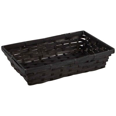 Black Rectangular Bamboo Basket Elegance 32x20x7cm