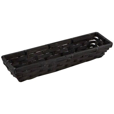 Black Rectangular Bamboo Basket Elegance 36x9x6cm