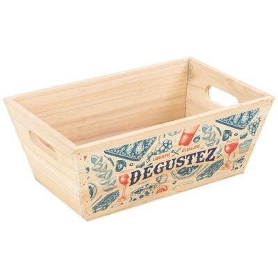 Degustez Cestino Rettangolare in Legno 28x18x11cm