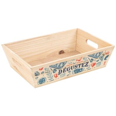 Degustez Rectangular Wooden Basket 34x24x9cm