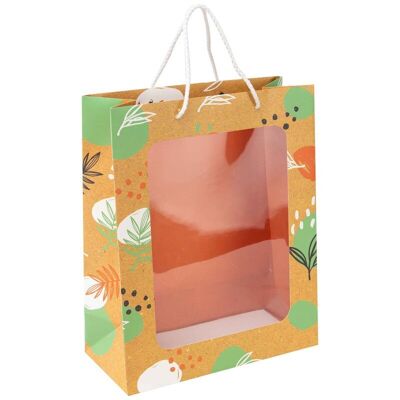 Orangefarbene rechteckige Papptasche mit Canyon-Fenster, 26 x 12 x 32 cm